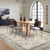 10x13 Beige Washable Rug, Vintage Low Pile Easy-Care Area Carpet, Soft Non-Slip Retro Floor Mat for Living Room, Bedroom, Playroom - 3 of 4