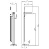 Brushed Nickel Floor Mounted Bathtub Faucet Set Tub Filler Shower Portable Head Rotatable Nozzle - 2 of 4