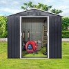 8x4 FT Metal Garden Storage Shed,Outdoor Metal Storage Shed With Window And Vents,Tool Storage House For Backyard Patio Lawn-Coolbibila - 2 of 4