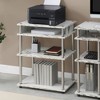 Breighton Home Designs2Go No Tools Printer Stand with Shelves in White Faux Marble - 2 of 4
