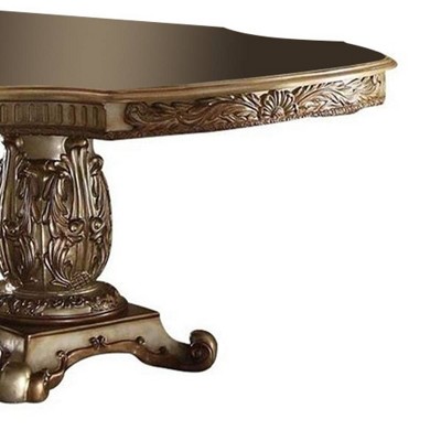 Vendome Gold Patina & Bone Extendable Solid Wood Dining Table