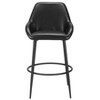 Zuo Modern - Set of 2 Vila Black 42.5"H Barstools Upholstered Faux Leather, Powder-Coated Steel, Modern Style - 4 of 4