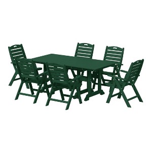 WestinTrends Malibu 7-Piece HDPE Rectangular Patio Dining Table Set with Foldable Chairs - 1 of 4