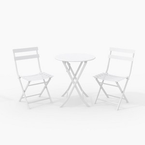 ODK 3 Piece Foldable Bistro Set with Table & 2 Chairs, Waterproof Patio Furniture for Balcony Porch Apartment Garden - 1 of 4