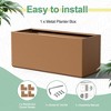 TUYOHW Metal Planter Box, Rectangular Planter Box with Drainage Holes, Large Planters with Removable Shelf for Outdoor Plants, Black - 3 of 4