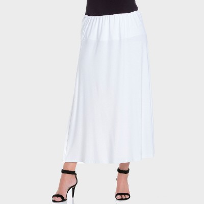 24seven Comfort Aapparel Womens Plus Elastic Waist Comfortable Fit Maxi Skirt