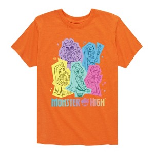 Boys' - Monster High - Pastel Character Group Short Sleeve Graphic T-Shirt - 1 of 4