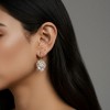 Anna-Kaci Women’s Crystal Floral Drop Earrings with Textured Petal Accents and Sparkling Rhinestone Details - Gold - 4 of 4