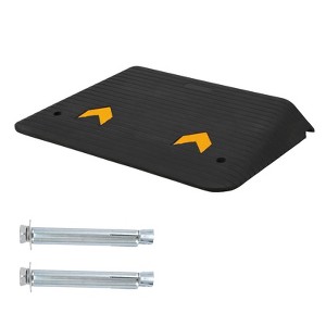 Heavy-Duty Rubber Driveway Curb Ramp, Threshold Ramp with Non-Slip Surface, 55,000 Lb Capacity, for Trucks, SUVs, Wheelchairs - 1 of 4