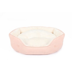 PureWags Small Dog Bed, Round Cat Bed Washable for Indoor Cats, Non-Slip Base and Removable Cushion, Pet Bed for Puppy and Kitten - 1 of 4