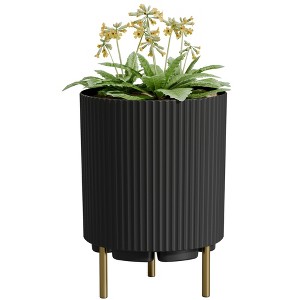 SEVOBAL 2 Piece Planters, Flower Pot with Stand, Mid-Century Modern Home Decor for Balcony Garden - 1 of 4