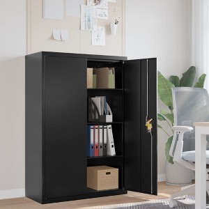 vidaXL File Cabinet Black 35.4 in.x15.7 in.x55.1 in. Steel - 1 of 4