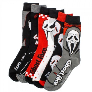 Mens Scream Ghost Face 6-Pack Crew Socks - 1 of 4