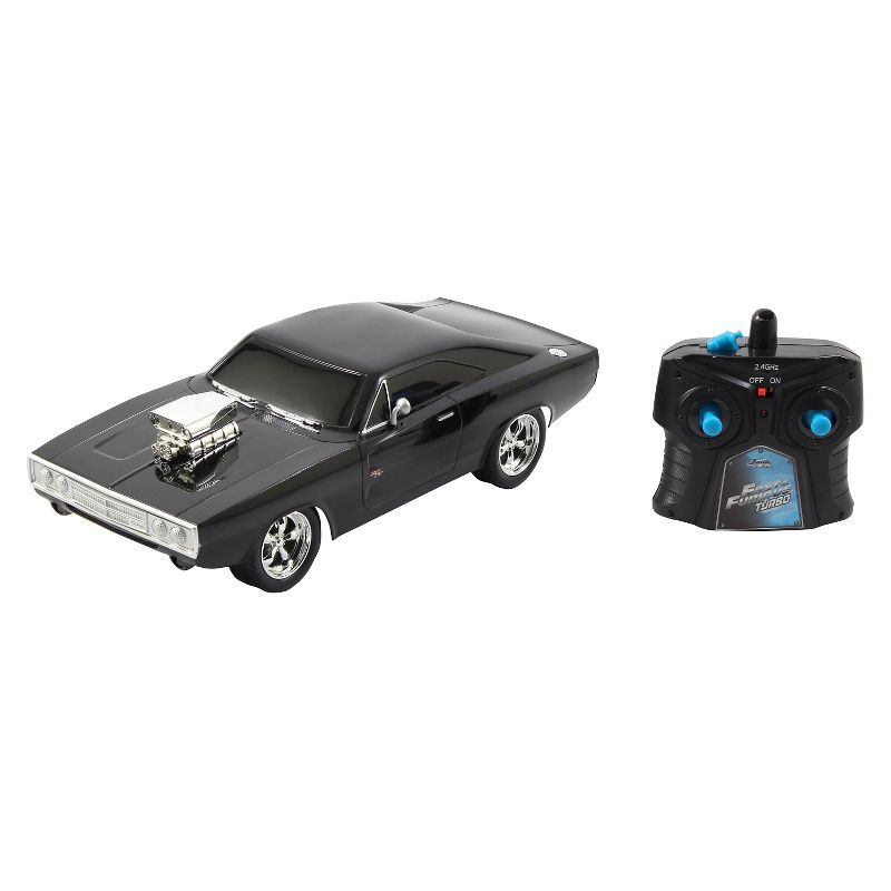 Jada Toys Fast &#38; Furious RC 1970 Dodge Charger R/T Remote Control Vehicle 1:16 Scale Glossy Black, 1 of 6