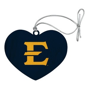 ETSU Primary Logo Heart Love Wood Christmas Tree Holiday Ornament - 1 of 3