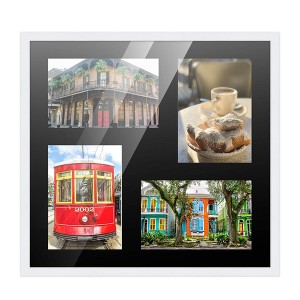 PosterPalooza | White Finish Collage Frame - Black Mat, 20 Frame Sizes to Choose From, UV Acrylic - 1 of 4