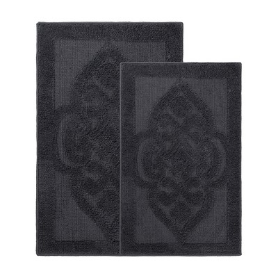 Medallion Textured Machine Washable Bath Rugs, Set of 2 by Blue Nile Mills