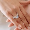 Pompeii3 Certified 3.80Ct Princess Cut Diamond Engagement Ring 14k Gold Lab Created - 4 of 4