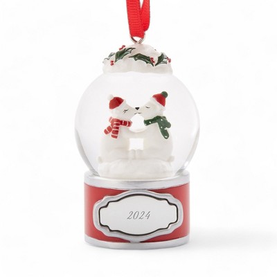 Personalization Mall 2024 Kissing Polar Bears Snow Globe  Engraved Ornament