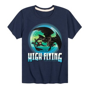 Boys' - How to Train Your Dragon - Hiccup Toothless High Flying Short Sleeve Graphic T-Shirt - 1 of 3