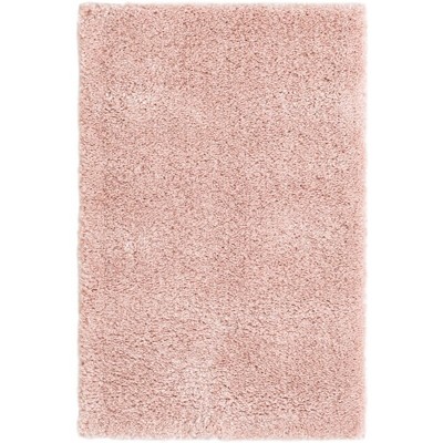 Calabasas Pink Shag Synthetic Rectangular Area Rug 2'2" x 3'1"