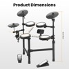 Coucheta Electronic Drum Set with 4 Quiet Mesh Pads, 150 Sounds, 2 Pedals, Throne, Headphones & Sticks, Complete Set for Beginners, Black - 3 of 4