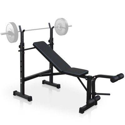 VisioGear Weight Bench, Bench Press Set with Squat Rack and Bench for Home Gym Full-Body Workout, Black, 67.72"*32.68"*46.46"