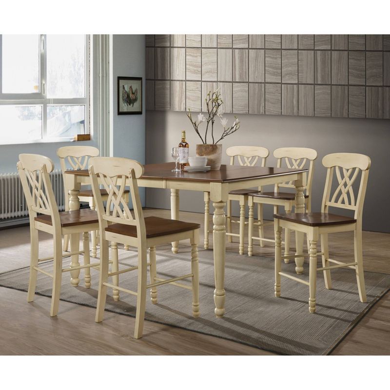 Set of 2 Dylan Counter Height Dining Chair Wood/Buttermilk/Oak - Acme Furniture, 6 of 7