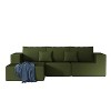 CAVINAS 108.3" Sectional Sofa for Living Room,L-Shaped Foam Couch with 3 Seats,Convertible Modular Couch,Upholstered Corduroy Couch,2 Pillows - 2 of 4