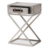 1 Drawer William Silver Metal Nightstand Silver/Black - Baxton Studio - 2 of 4