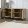 59.8" 4-Door Ash Veneer Sideboard Buffet Cabinet with Hidden Handles, Farmhouse Storage Credenza TV Stand for Living Room Dining Hallway - 2 of 4
