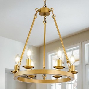 6-Lights 17“Luxury Wheel Chandelier - 1 of 4