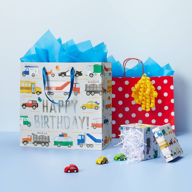 &#34;Happy Birthday&#34; Vehicles Large Gift Bag - Spritz&#8482;, 2 of 4