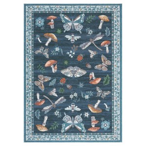 Washable Modern Printed Rug Non Slip Low Pile Rug Soft Contemporary Throw Floor Cover Foldable Indoor Carpet for Living Room Bedroom Playroom Nursery - 1 of 4