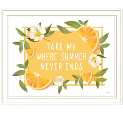 HomeRoots Take Me Where Summer Never Ends White Framed Print Wall Art