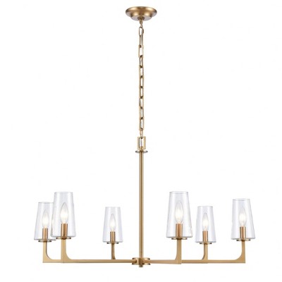Elk Home Fitzroy 6 - Light Chandelier in  Lacquered Brass