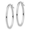 Black Bow Jewelry 1.5mm Square Tube Oval Hoop Earrings in 14k White Gold, 26mm (1 Inch) - 2 of 4