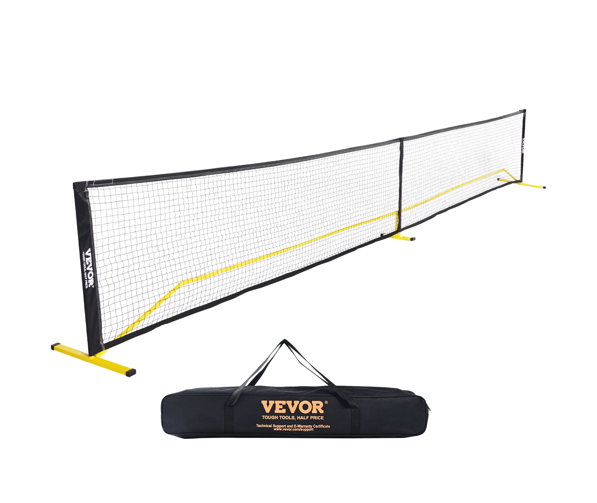 VEVOR Portable Pickleball Net System, 22FT Regulation Size Net, Weather Resistant Steady Metal Frame & Strong PE Net, Outdoor Game Sports Net