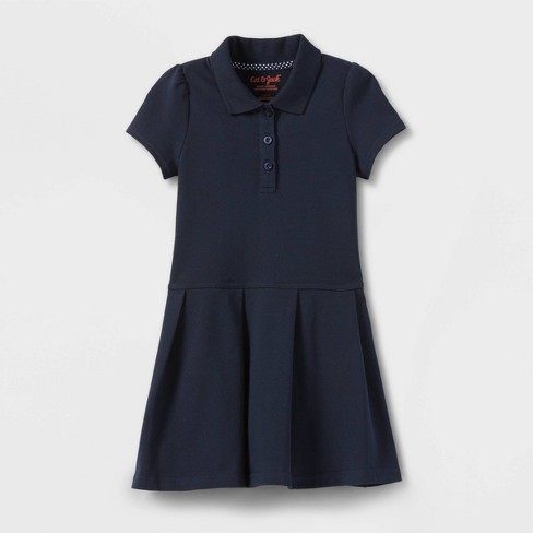 Toddler Girls Short Sleeve Pleated Uniform Tennis Dress Cat Jack Navy 4T