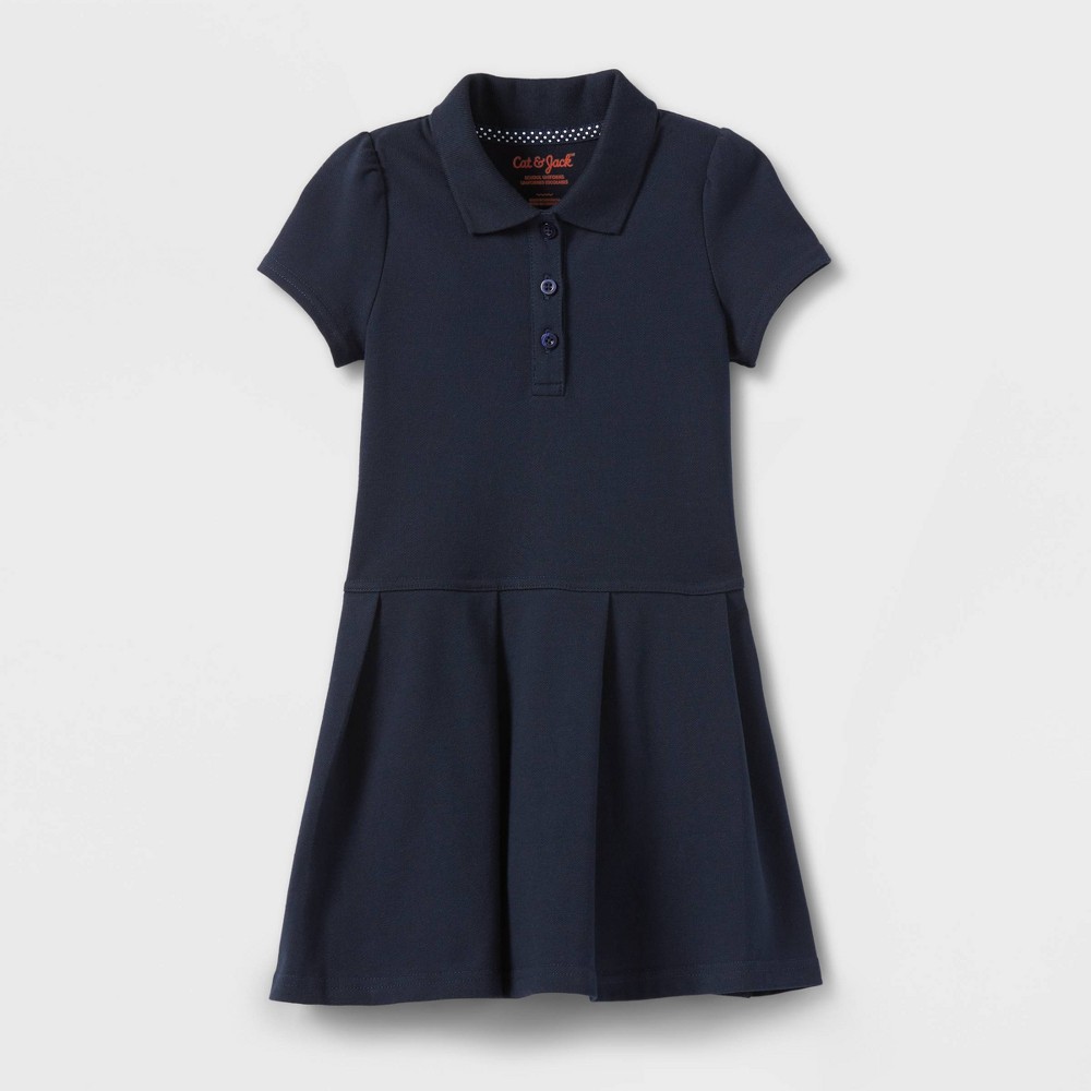 Toddler Girls' Short Sleeve Pleated Uniform Tennis Dress - Cat & Jack™ Navy 3T