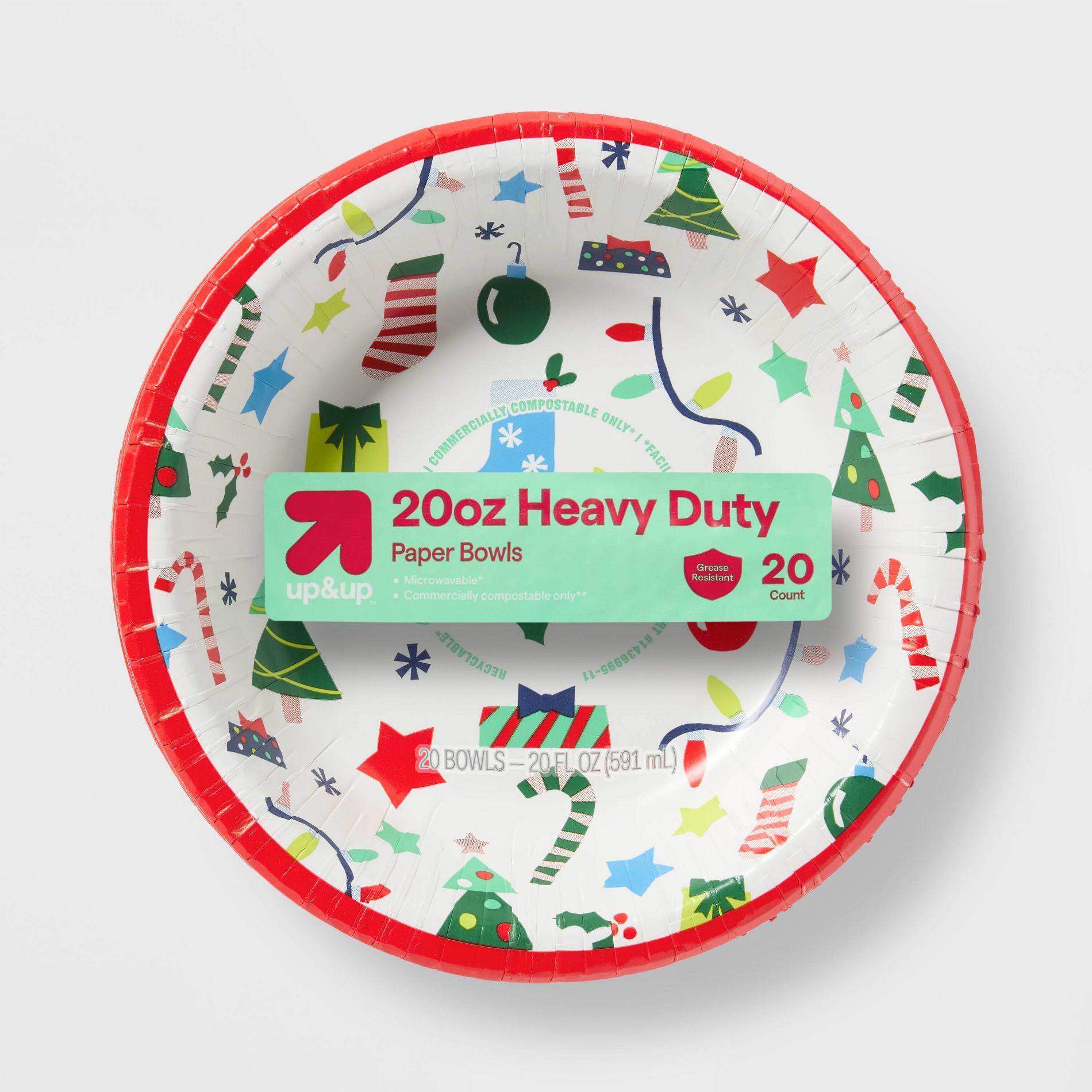 Holiday Disposable Bowls - Multi Print - 20oz/20ct - up&up™
