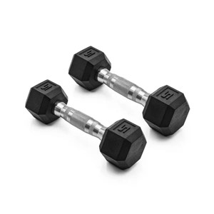 5lb 8lb 10lb 12lb 15lb Coated Rubber Hex Dumbbell, Pair of 2 - 1 of 4