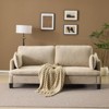 Karl Home |Transitional Loveseat Piped T-Cushions & Linen Blend - 3 of 4