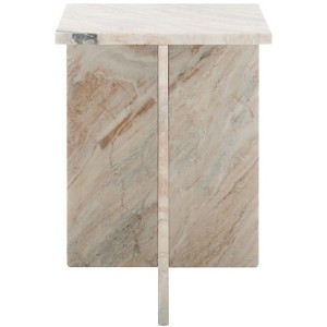 Udo T Marble Side Table - ACC3734A - Brown Grey - Safavieh - 1 of 4