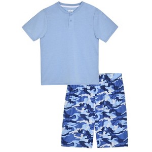 Sleep On It Boys 2-Piece Short-Sleeve Jersey Pajama Shorts Set - 1 of 3