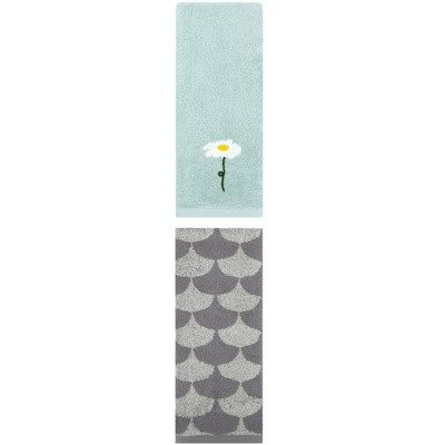 REGALWOVEN 2 Pack Soft Absorbent Cotton Hand Towel for Bathroom Home Decor