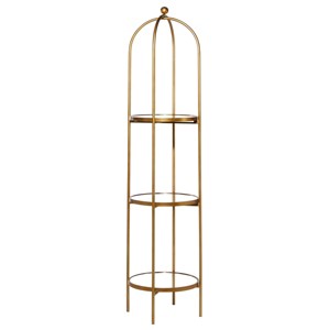 Glam Metal Shelving Gold - Olivia & May: Luxury 3-Tier Bookcase, No Assembly Required - 1 of 4