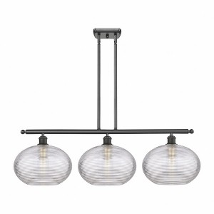Ithaca - 3 Light Stem Hung Island In Industrial Style-11.25 Inches Tall and 38.5 Inches Wide - 1 of 1