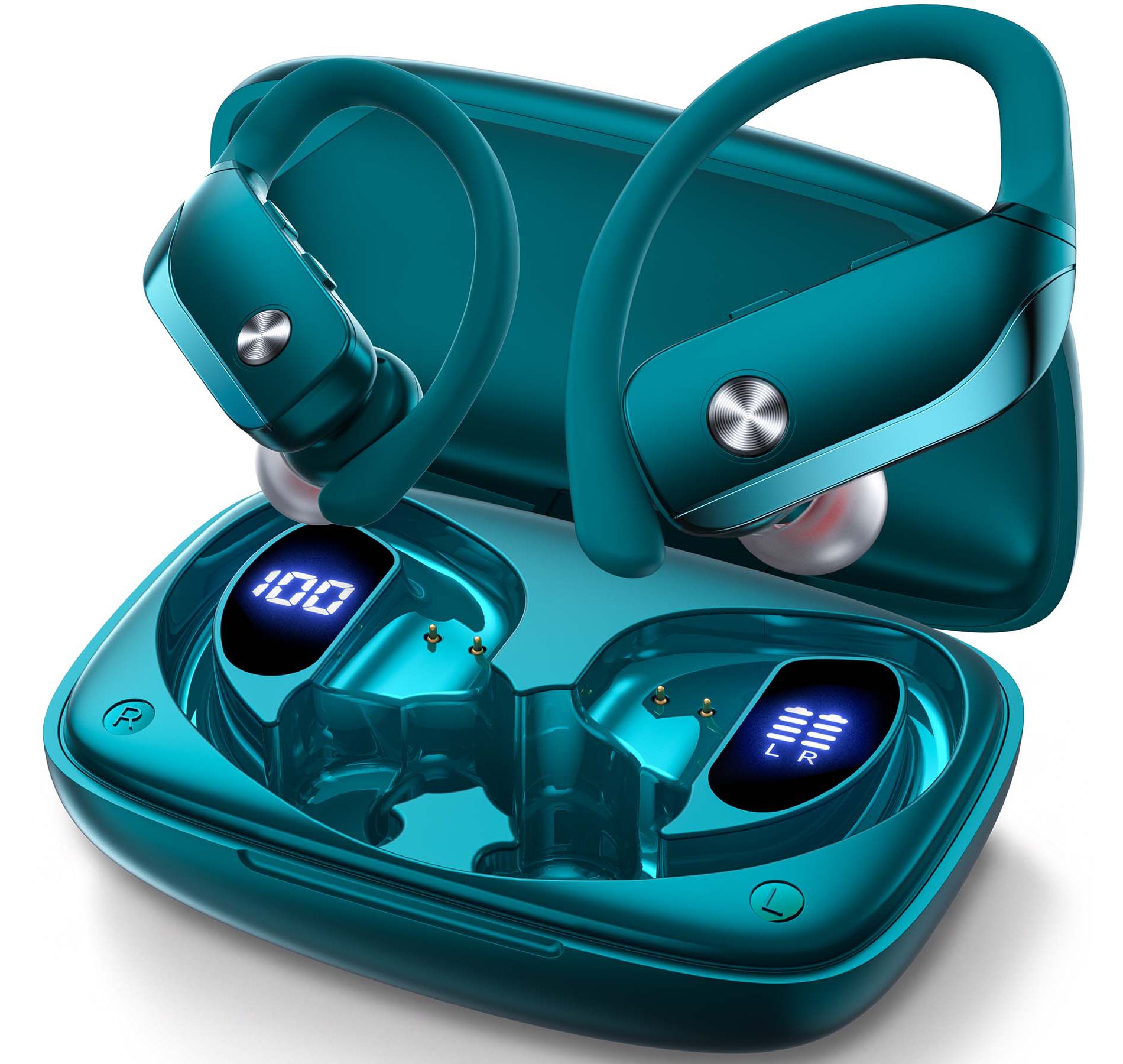 Active Noise Cancelling Headphones Wireless Earbuds Bluetooth Ear Buds 96Hrs Playback HD Call Over-Ear Waterproof Earphones