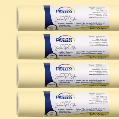 Fadeless® Schoolgirl Style Bulletin Board Paper, 48" x 12', Lemon Drop, 4 Rolls